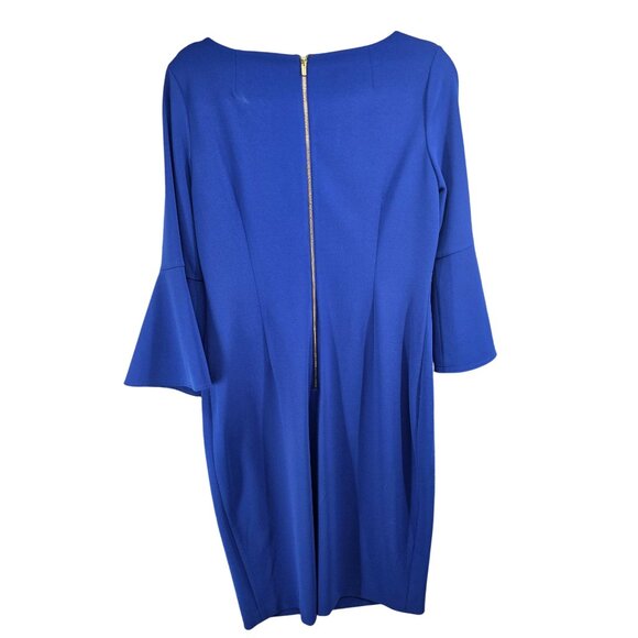 Calvin Klein Womens Royal Blue Bell Sleeve Dress Size 12 - Picture 7 of 13